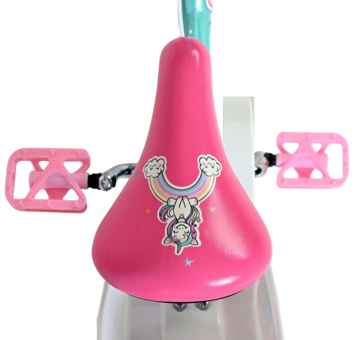 Volare Unicorn Kinderfahrrad Mädchen 12 Zoll Grün mit zwei Handbremsen und Einhorn-Design – Ansicht 4