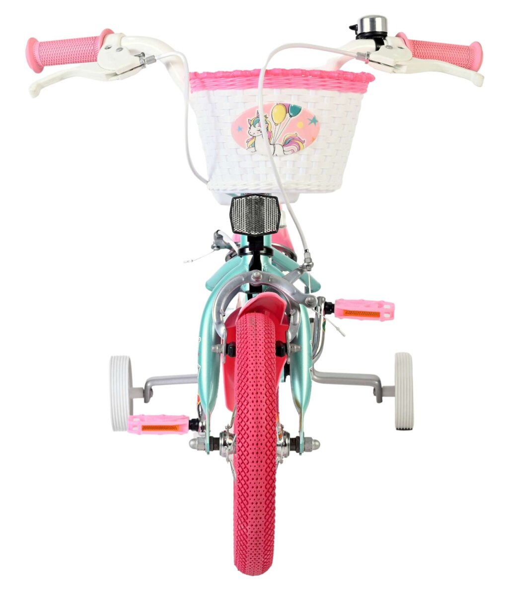 Volare Unicorn Kinderfahrrad Mädchen 12 Zoll Grün mit zwei Handbremsen und Einhorn-Design – Ansicht 6