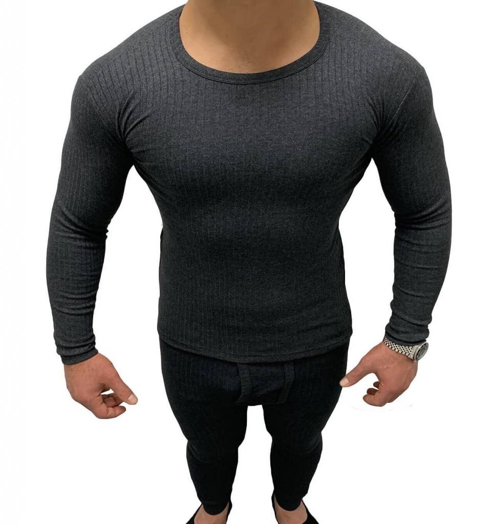 warmes langärmliges Thermo-Shirt für Herren Gr. 3XL in Anthrazit Garcia Pescara – Ansicht 2
