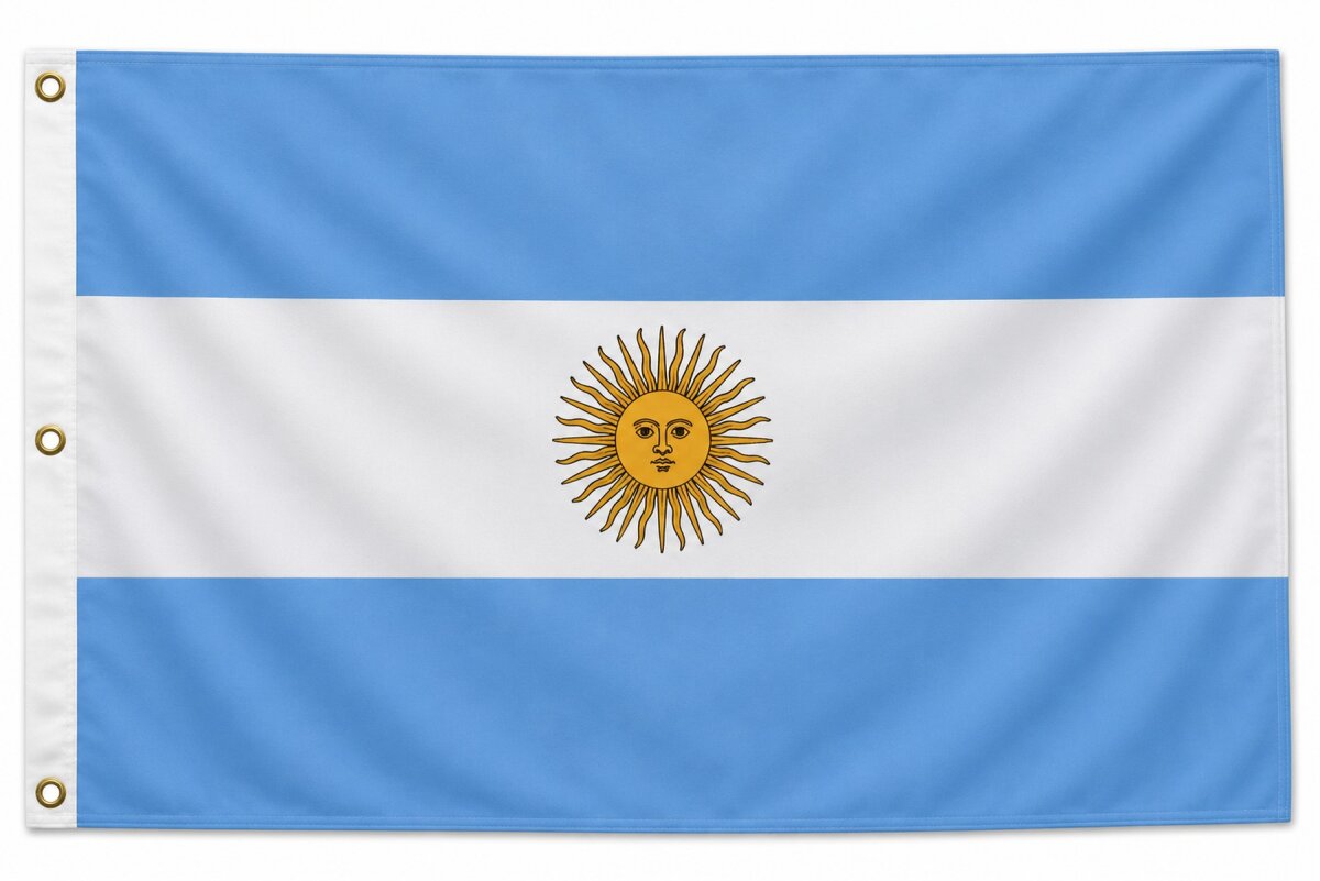 XXL Flagge Argentinien 250 x 150 cm Fahne mit 3 Ösen 100g/m² Stoffgewicht Hissflagge