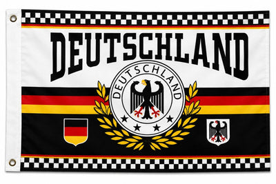 XXL Flagge DEUTSCHLAND 2 LORBEERKRANZ 250 x 150 cm mit 3 Messingösen