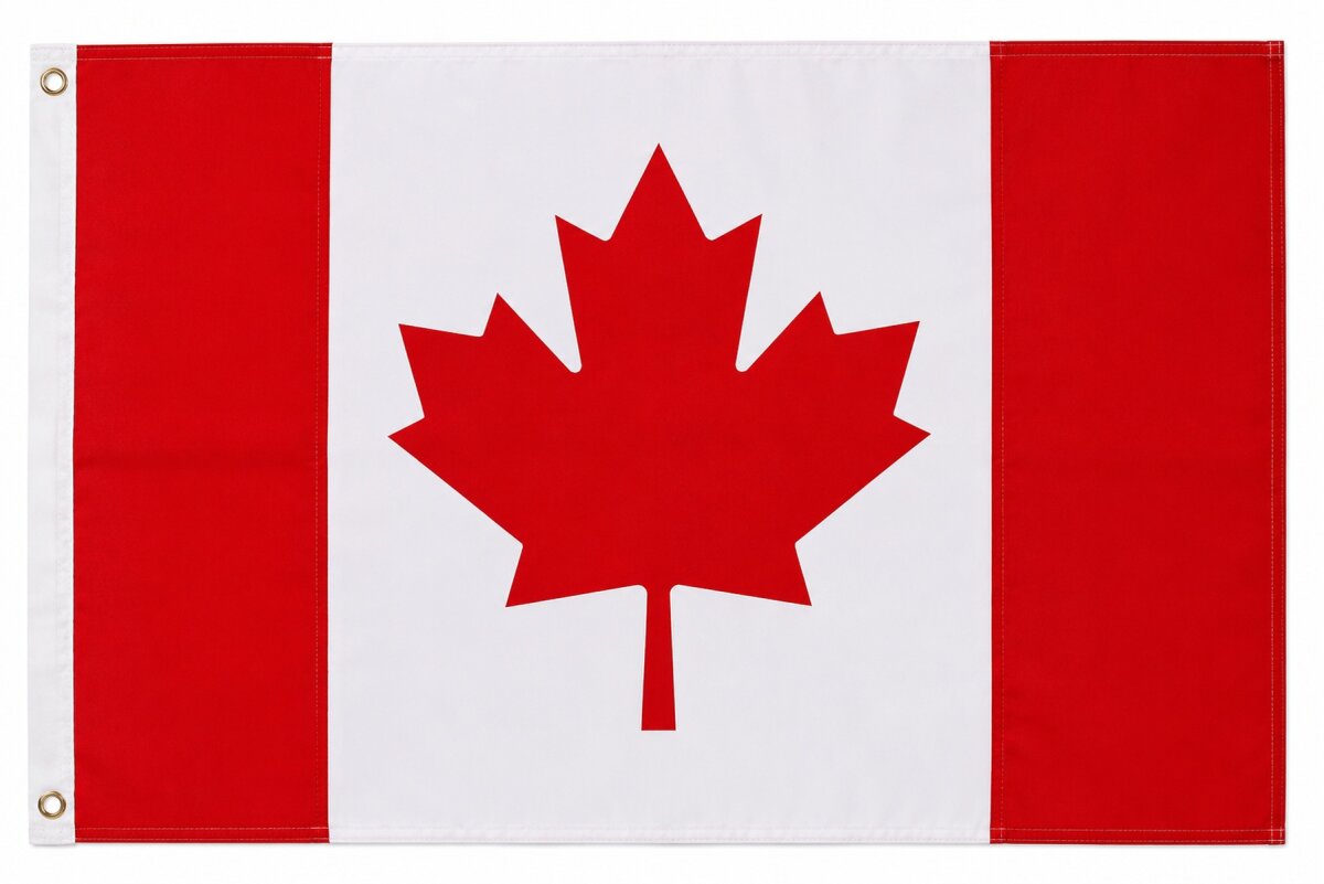 XXL Flagge Kanada 250 x 150 cm Fahne mit 3 Ösen 100g/m² Stoffgewicht Hissflagge Mast