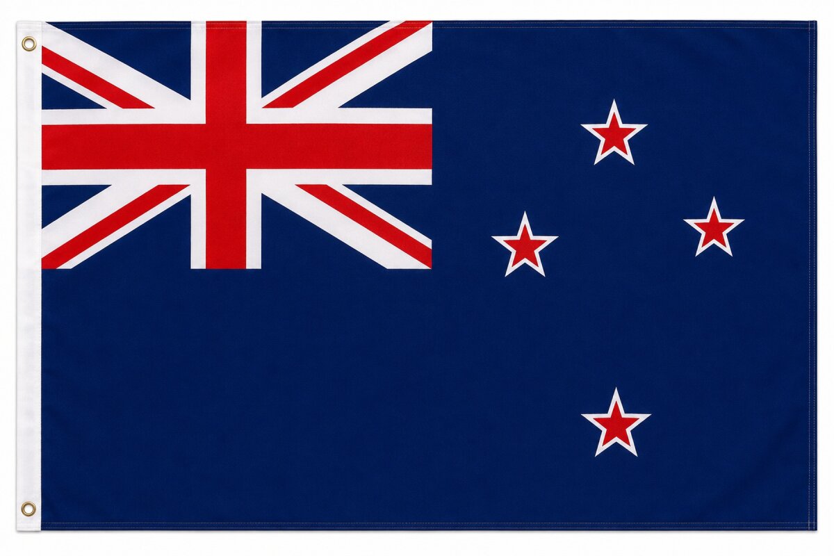 XXL Flagge Neuseeland 250 x 150 cm Fahne mit 3 Ösen 100g/m² Stoffgewicht Hissflagge
