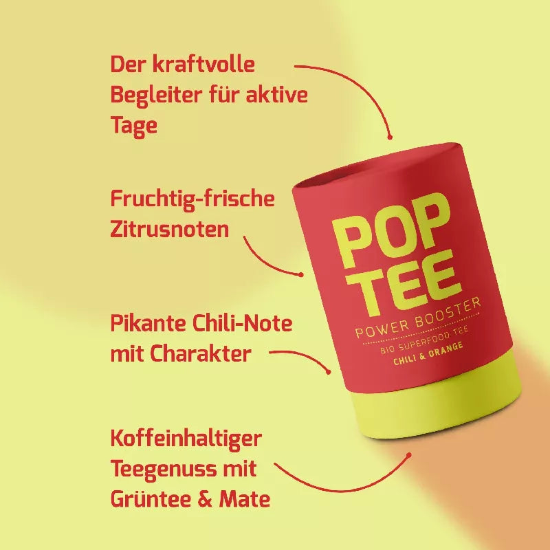 Power Booster - Chili & Orange | Bio-Tee – POP TEE – Ansicht 3